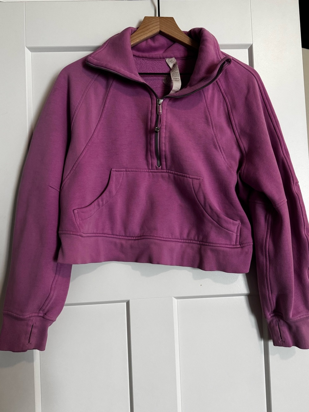 lululemon athletica Cropped Half-Zip Pullover Sweatshirt - Magenta